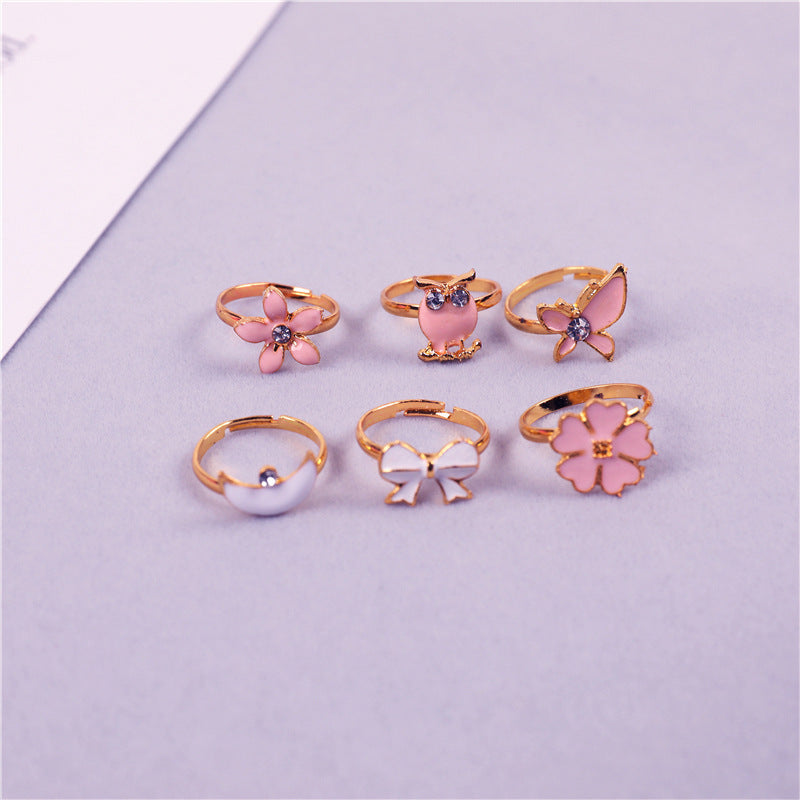 Wholesale Heart Alloy Kids Rings Set